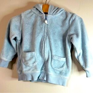 Carter’s | Terry Towel Like Zip Up Hooded Blue Jacket with Ears | Size 12 Months